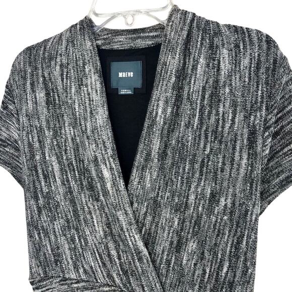 Anthropologie Maeve Marled Knit Gray Wrap Front Sweater Dress Midi Dress XS - Picture 3 of 6